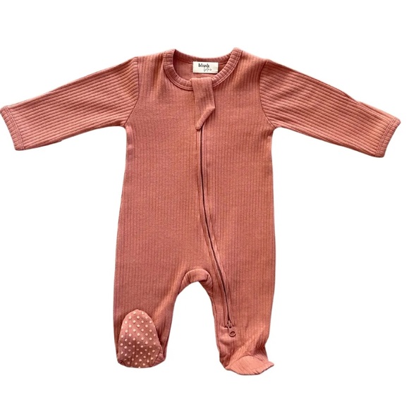 BRICK | Ribbed organic baby toddler footie - Picture 1 of 1